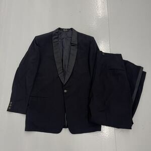 Vintage 40s After Six Rudofker Navy Wool 2-Piece Suit